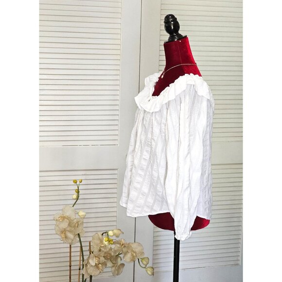 NWT Free People White Cotton Lily of the Valley Blouse Size XS 1989 - Picture 6 of 9